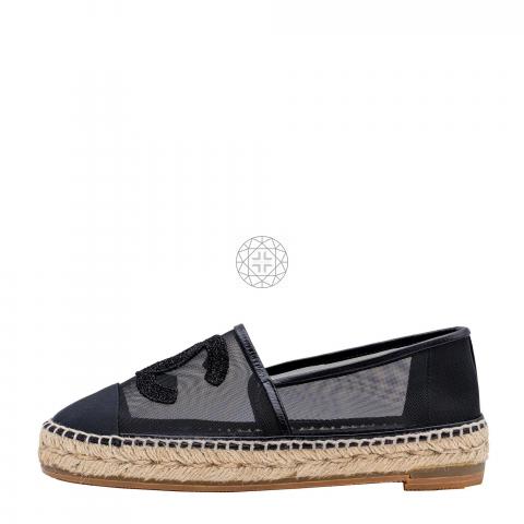 Chanel black deals mesh espadrilles